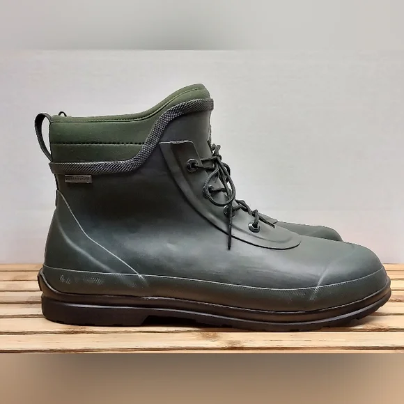 Muck Boots Mens Green Original Lace Up Waterproof Boots Size 15 - Picture 6 of 11